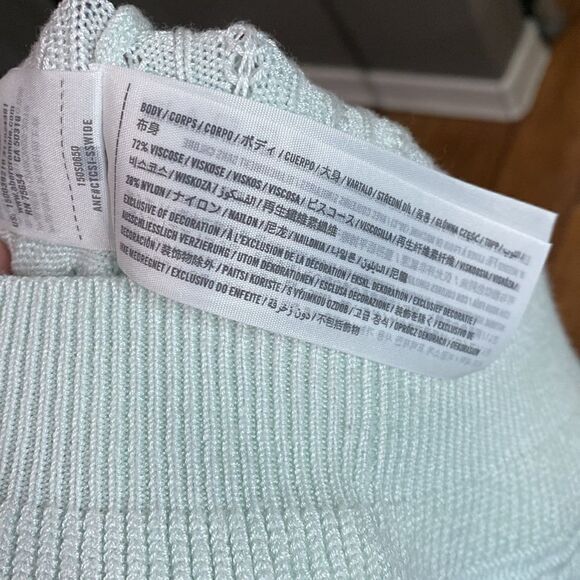 Abercrombie & Fitch Light Blue Knit Sweater Pointelle Tank Top - Picture 9 of 10